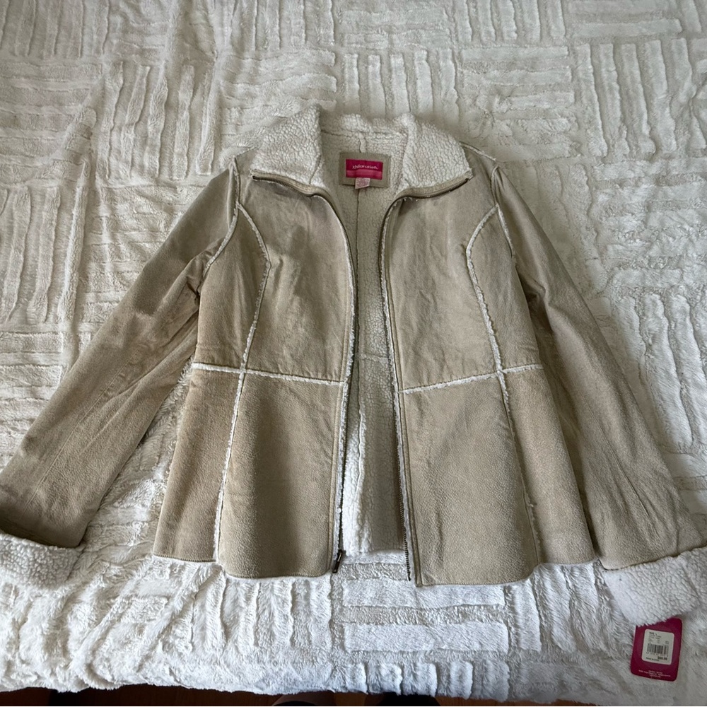 Women's Beige Jacket with Sherpa Lining